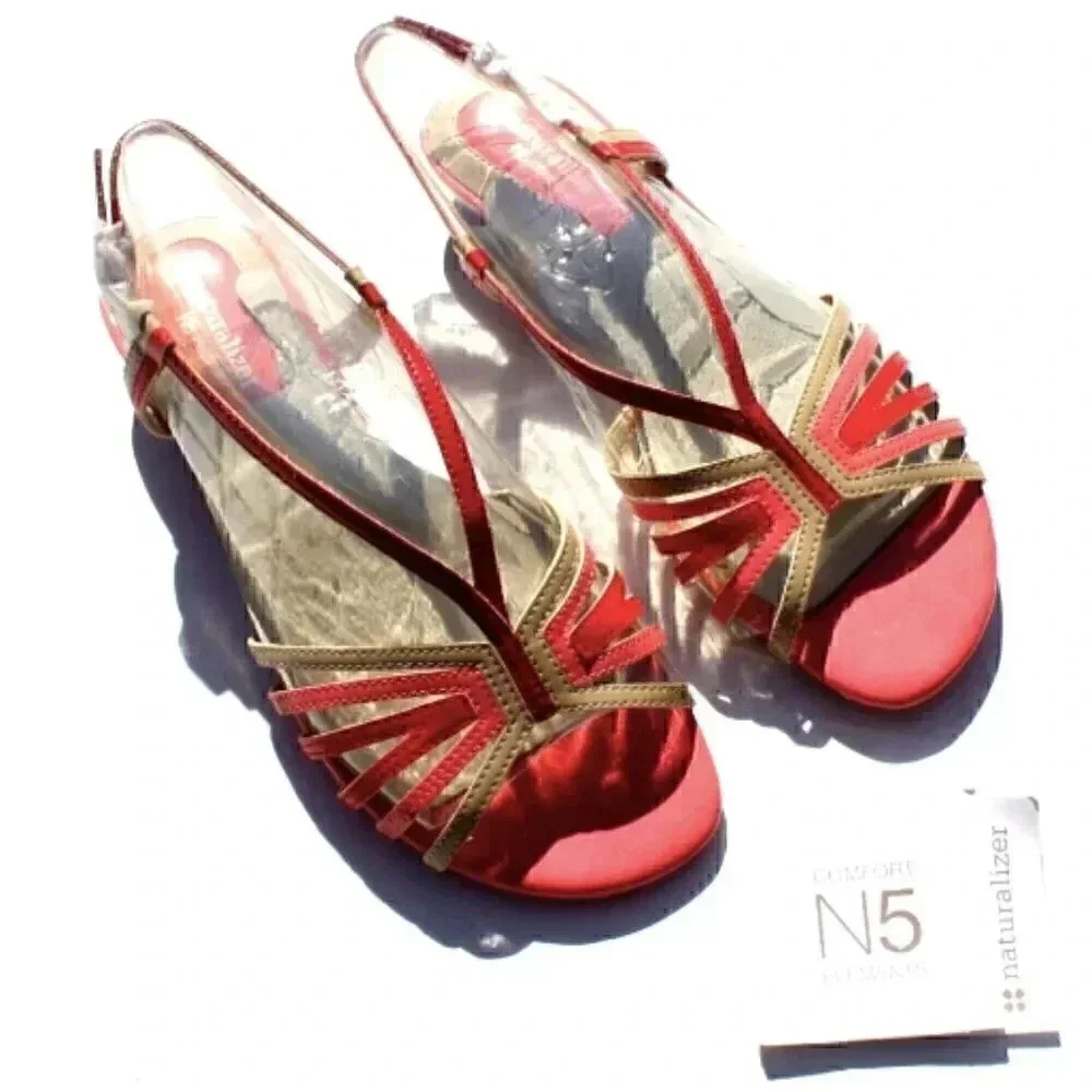 Women's NATURALIZER N5 COMFORT Joany CLASSIC Open Toe Strap Heels SHOES 7 1/2W